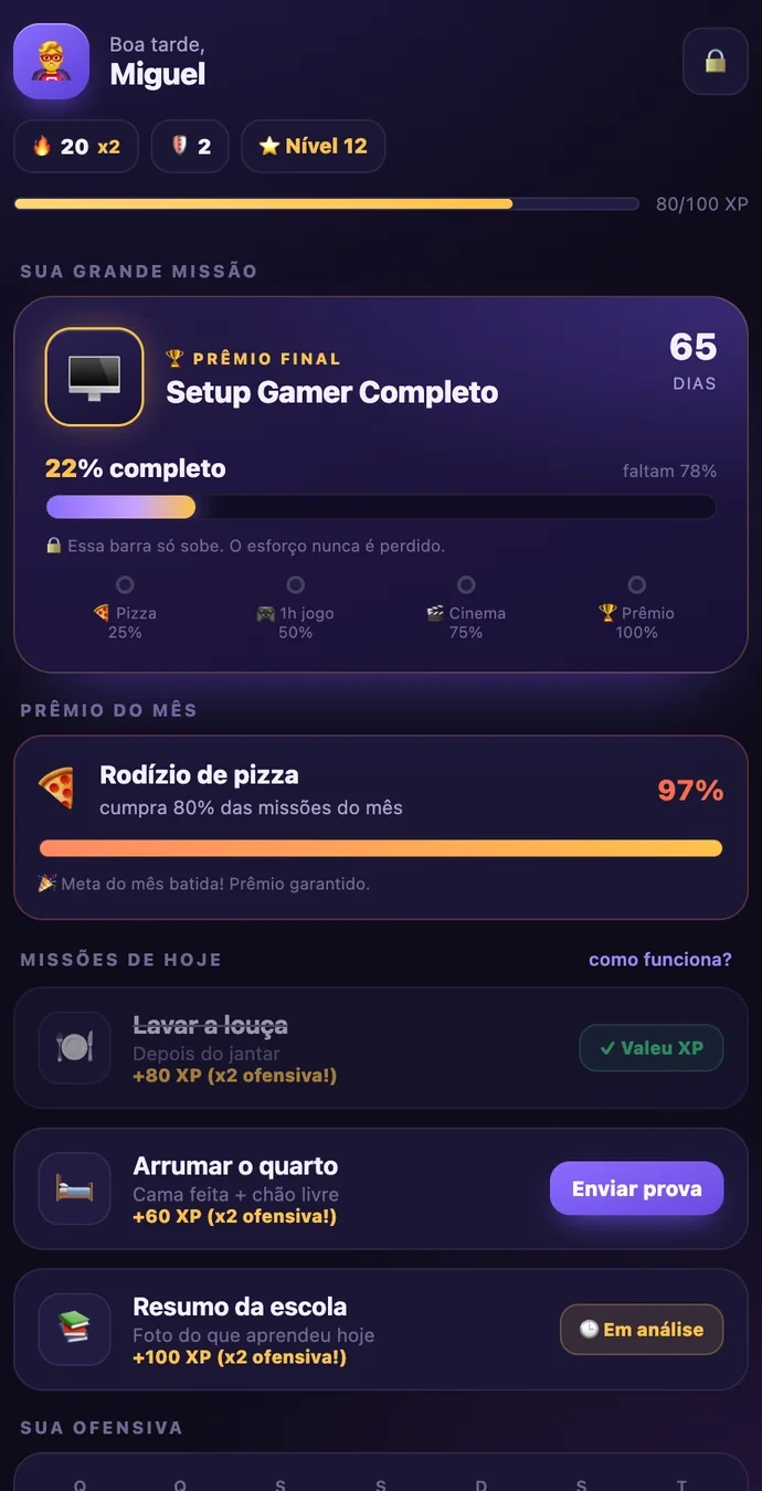 Tela de missões do Questzin